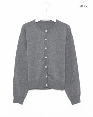 Round neck basic cardigan