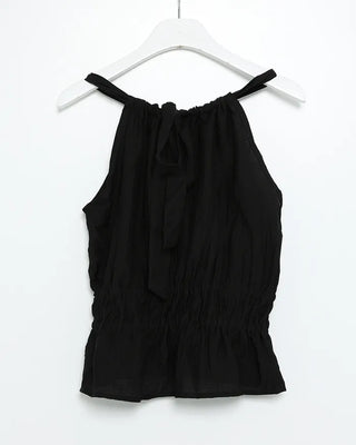 Side Ribbon Shirring Gathered Blouse