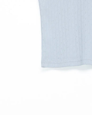 Simple eyelet short-sleeved T-shirt