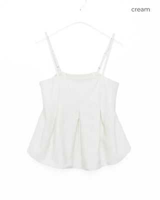 Pleated camisole and wide-leg pants set