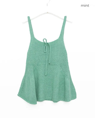 Ribbon string knit bustier