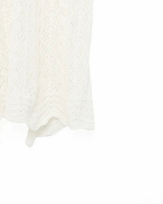 Perforated lace slit dress
