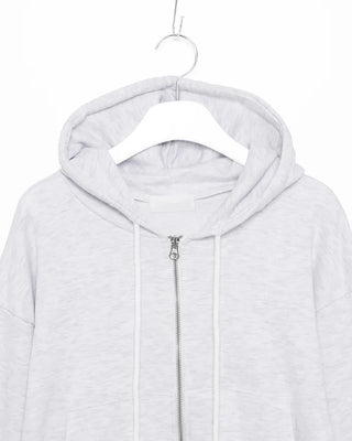 Double-zip cropped hoodie