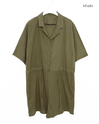 Linen short jumpsuit