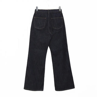Pocket-stitched bootcut low-rise denim