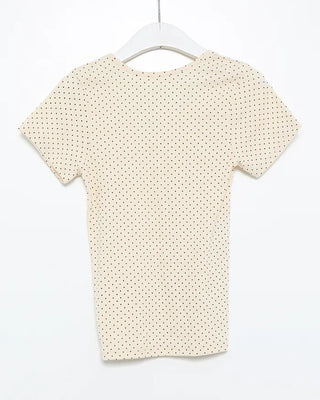 Pindot Square Neck Ribbed Half T-Shirt