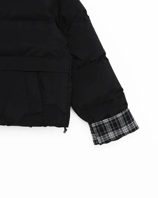 Checked two-tone down jacket