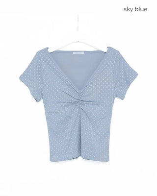 Small dot pattern short-sleeve T-shirt