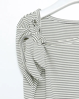 Striped off-shoulder T-shirt