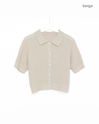 Short-sleeved knit shirt