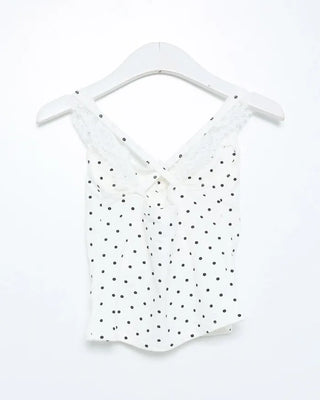 Cup-attached polka dot camisole