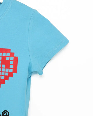 Cropped graphic heart t-shirt