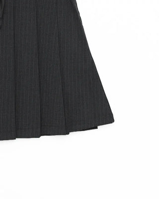 Pinstripe pleated mini skirt