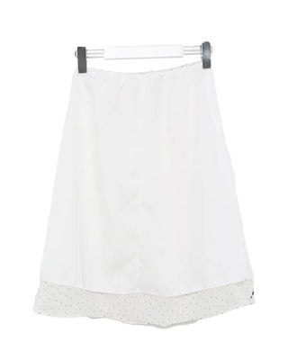 Ribbon polka dot midi skirt