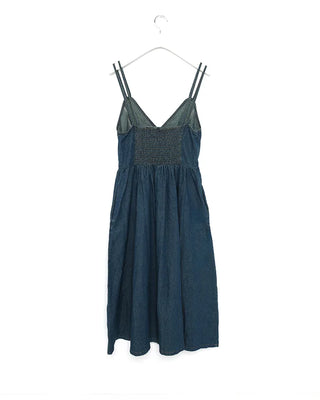 Smoked denim long dress