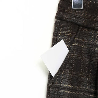 (Unisex) Fleece-lined checkered wide-leg pants