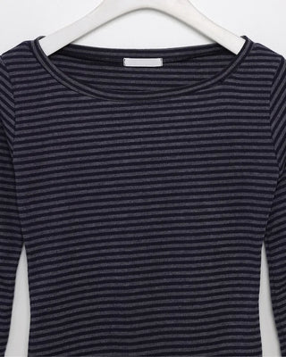 Striped boat neck t-shirt