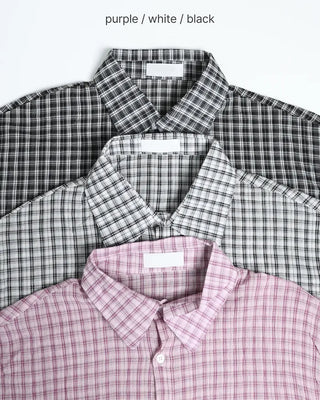 Modern check short-sleeved shirt