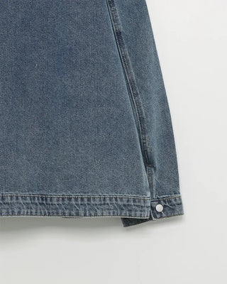 Denim midi zip-up jacket
