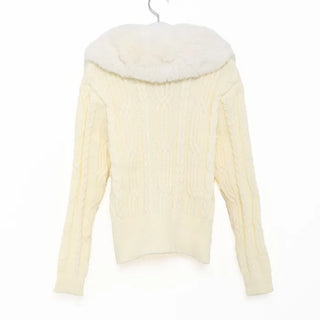 Fur cropped cardigan