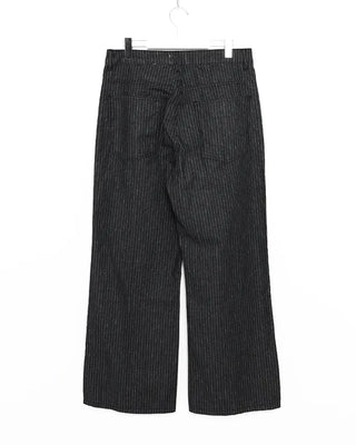 (Unisex) Pencil Stripe Wide Black Jeans