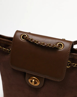 Suede Chain Backpack