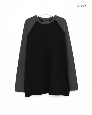 Color Block Raglan Long T-Shirt