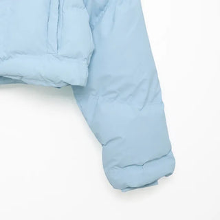 Colorful Hooded Cropped Padded Jumper