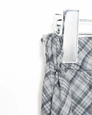 Checked long skirt