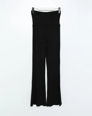 Low-rise ribbed wide-leg pants
