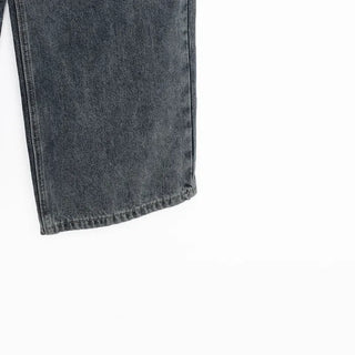 Vintage Wash Wide Denim Pants