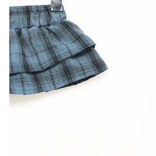 Checked tiered layered skirt