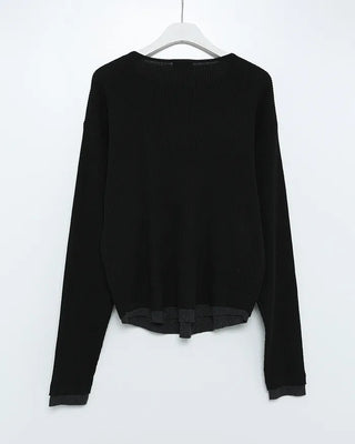 Crop-fit layered knit