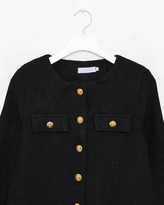 Gold button round tweed jacket