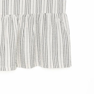 Striped shirred sleeveless top
