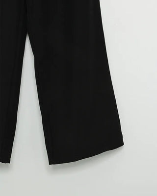 Belted back elastic waist slacks