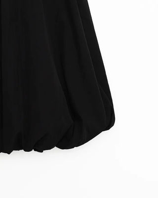 Balloon long elastic waist skirt