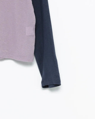 Two-tone raglan Tencel mix long-sleeved T-shirt