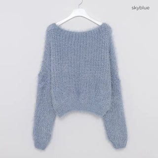 Fluffy Boat Neck Knit