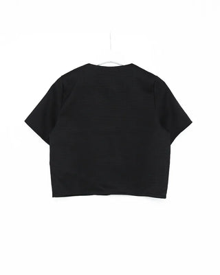 Collarless half-sleeve jacket