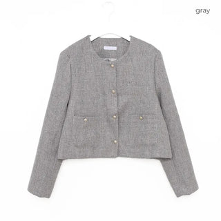 Collarless jacket