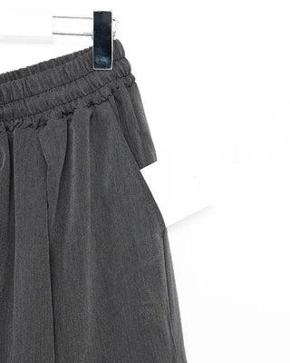 Wide-leg slacks with elastic waistband
