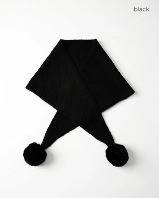 Pom-pom fur scarf