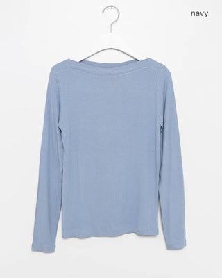Boat neck long-sleeve top
