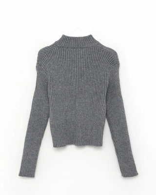 Rib knit cardigan