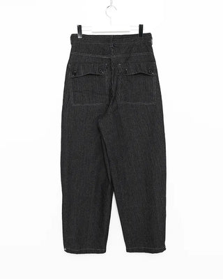 Square hip flap pocket pinstripe denim pants