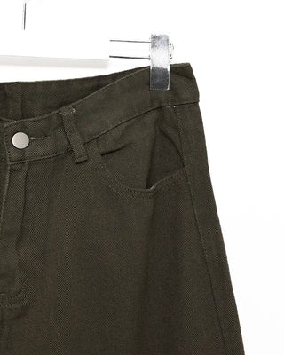 Cotton pants with back button detail
