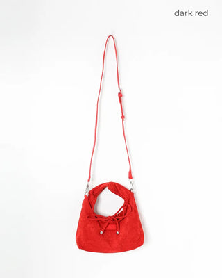 Ribbon String Point Suede Mini Bag
