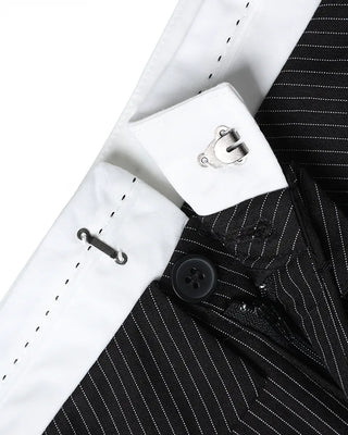 Striped low-rise slacks
