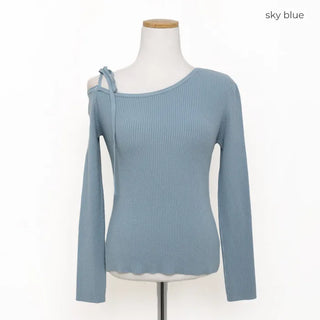 Ribbon Off-Shoulder Knit